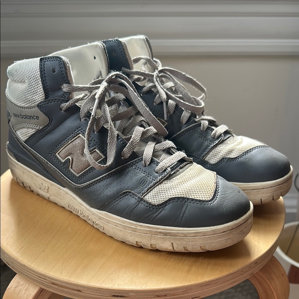 Aime Leon Dore New Balance Men's Gray and White High-Top Sneakers